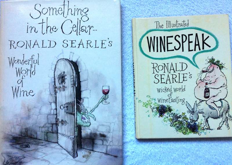 Two books by Ronald Searle - Something in the Cellar... and Winespeak - Hardcovers