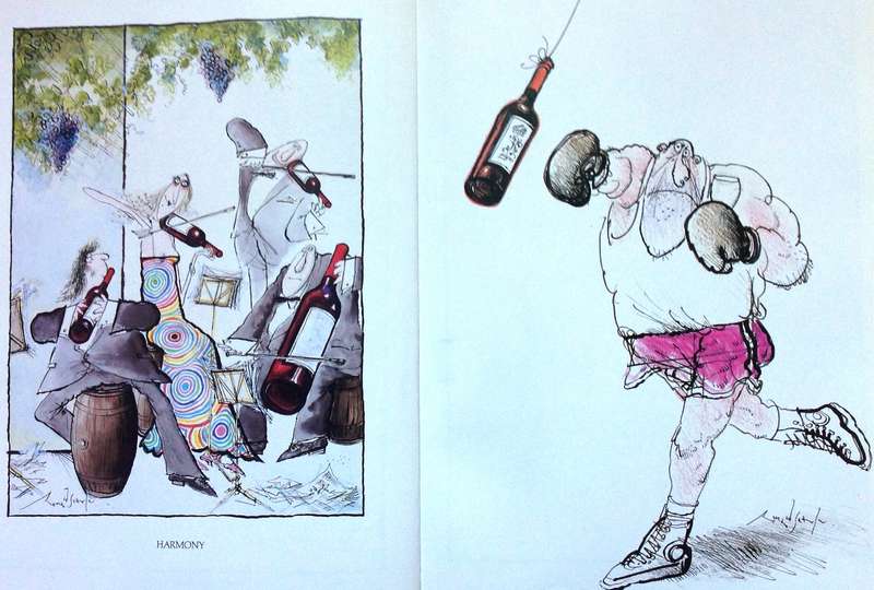 Two books by Ronald Searle - Something in the Cellar... and Winespeak - Hardcovers