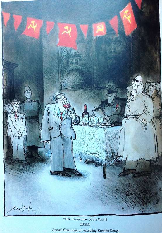 Two books by Ronald Searle - Something in the Cellar... and Winespeak - Hardcovers