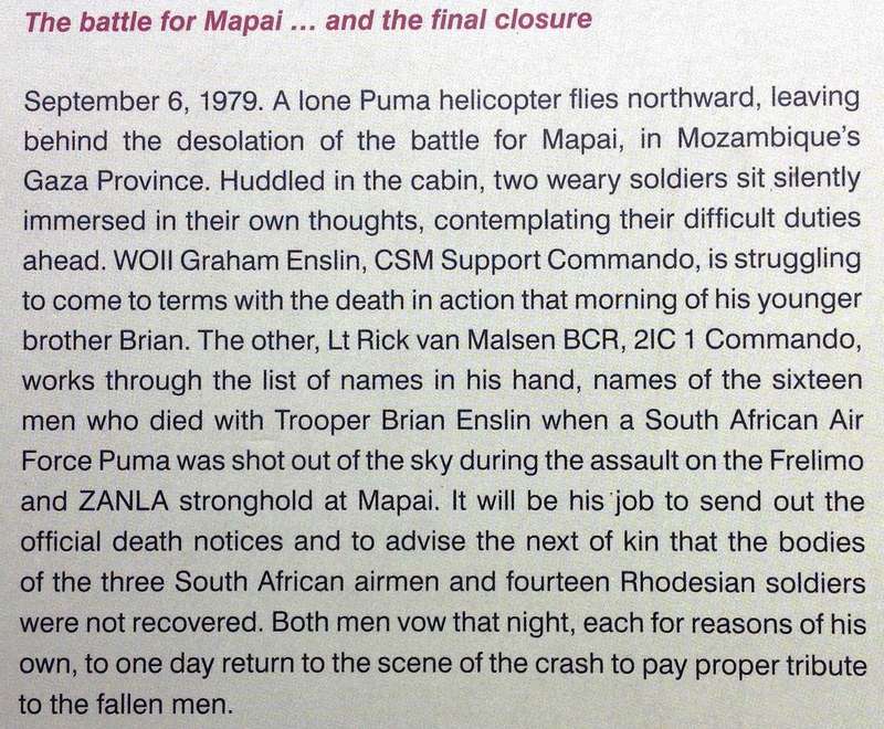 The Search for Puma 164-Operation Uric and the Assault on Mapai - Neill Jackson and Rick van Malsen