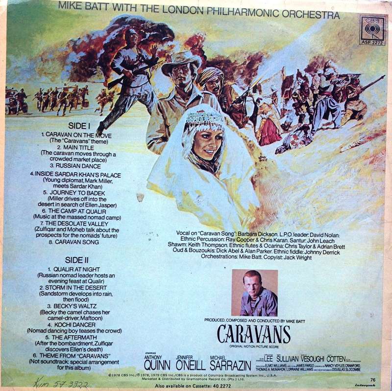 CARAVANS-Original Motion Picture Score-LP Record  Mike Batt with The London Philharmonic Orchestra