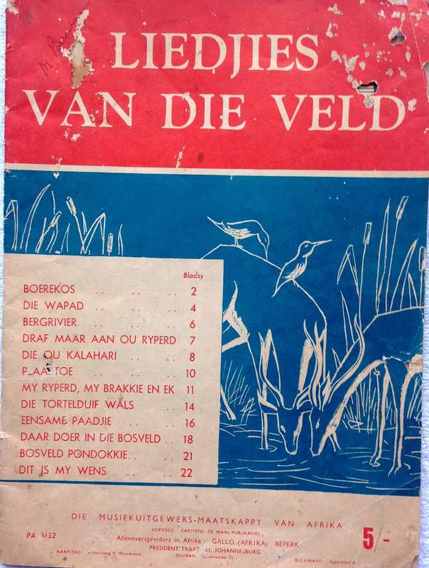 Liedjies van die Veld - PA 3132 - Die Musiekuitgewers Maatskappy van Afrika