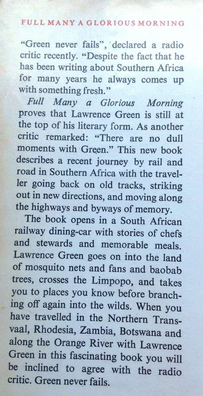 Full Many a Glorious Morning - First Edition 1968  Lawrence G Green - Hardcover