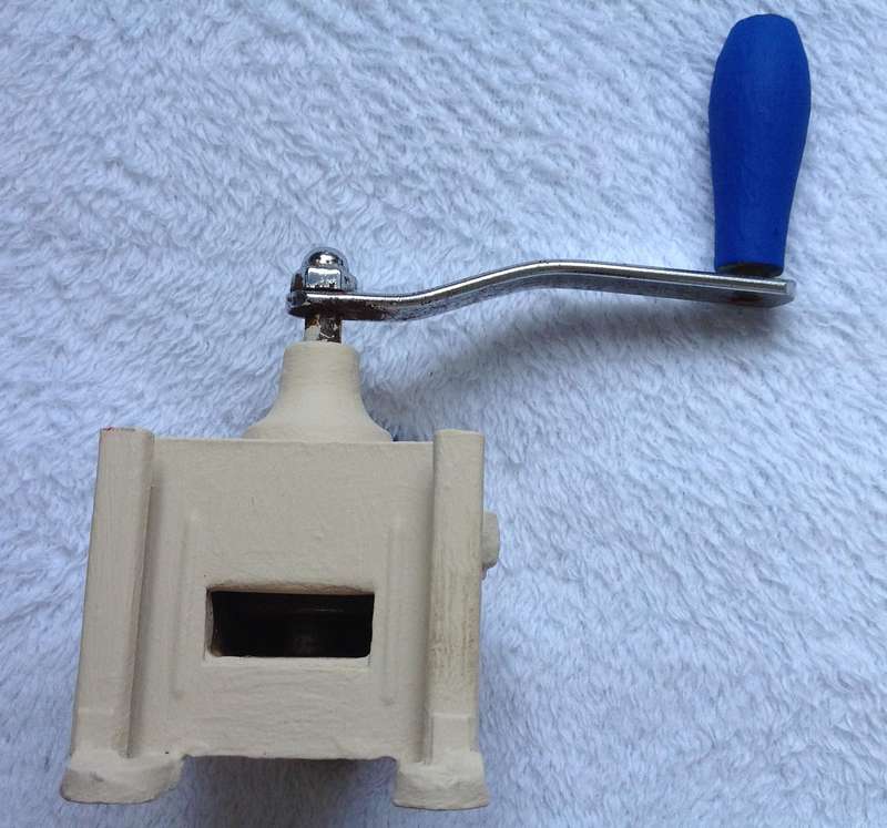 Vintage Dutch Wall Mounted Coffee Bean Grinder - Cream and Royal Blue