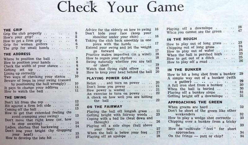 Gary Player's Golf Class as published in The Cape Argus