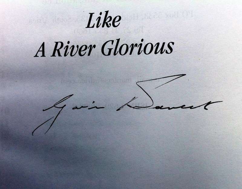 Like a River Glorious - G G Barnett        Book signed by the Author