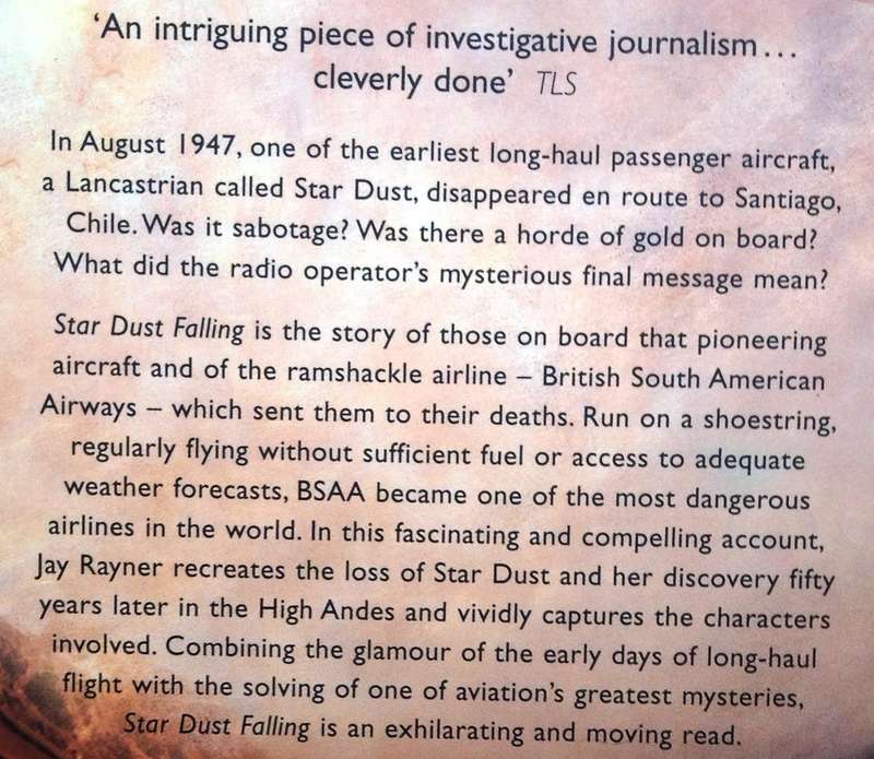 Star Dust Falling - Jay Rayner - The story of the plane that vanished