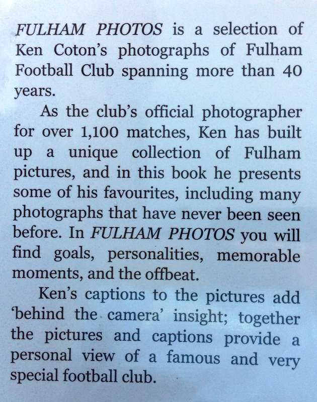 FULHAM PHOTOS - Moments and Memories - Ken Coton
