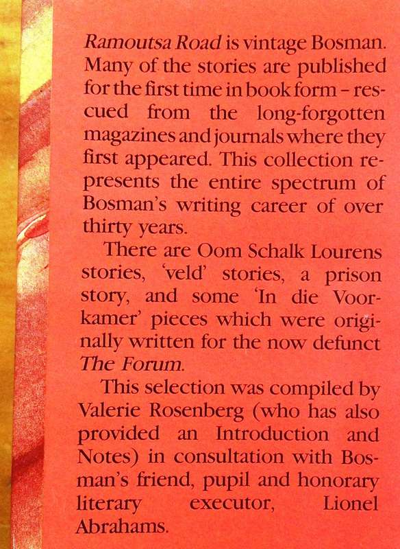 Ramoutsa Road - Herman Charles Bosman - Hardcover
