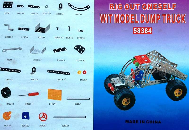 Toy City Brand - DIY Model Dump Truck and Model Bucket Grab - 330 Pieces - Ages 6 years plus