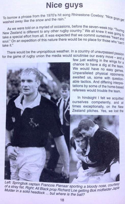 Biting Back - Johan le Roux with Jan de Koning  The 1994 Rugby Tour of New Zealand by the Springboks