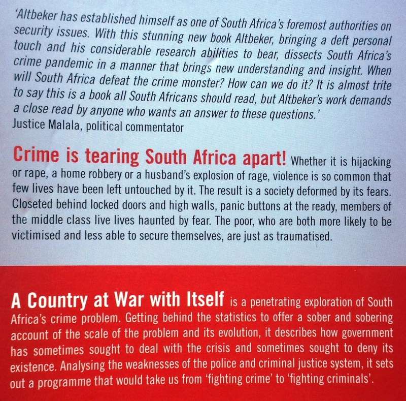 Two books - Home Invasion - Rudolph Zinn & A Country at War with itself - Antony Altbeker