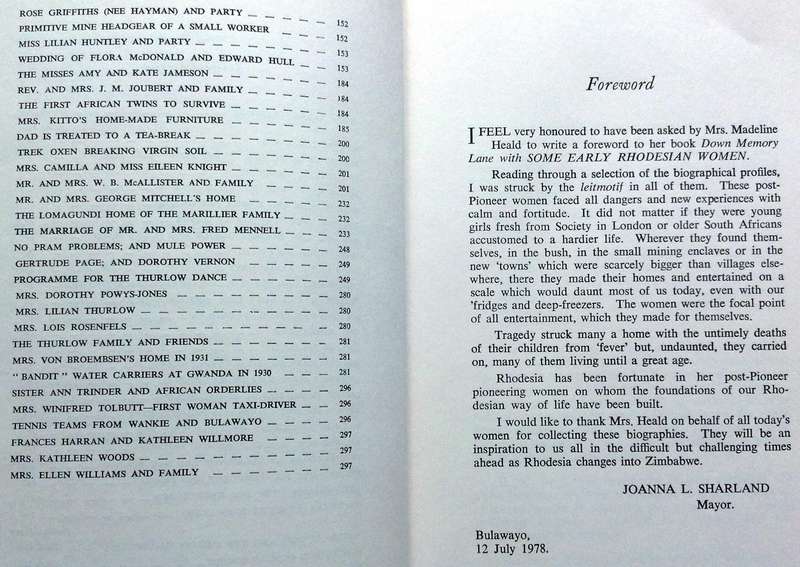 Down Memory Lane with Some Early Rhodesian Women - 1897 to 1923 - Madeline Heald - signed by Author