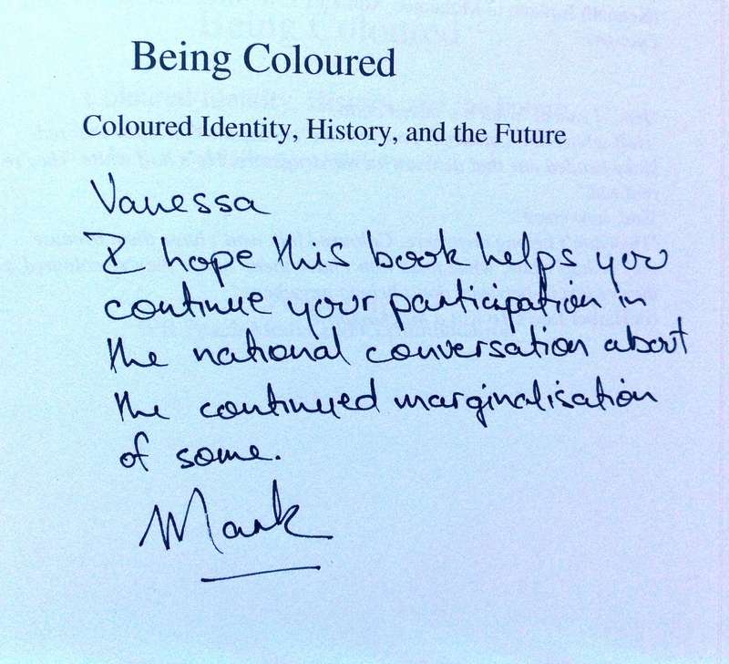 Being Coloured - Edited by Mark Peach       Book signed by Mark Peach