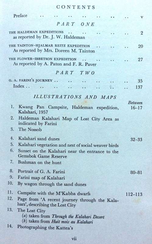 Lost City of the Kalahari - Fay Goldie - Hardcover The Farini Story and Reports on other Expeditions