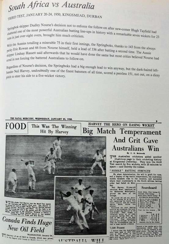 Great Springbok Cricket Tests - Chris Greyvenstein - 100 Years of Headlines