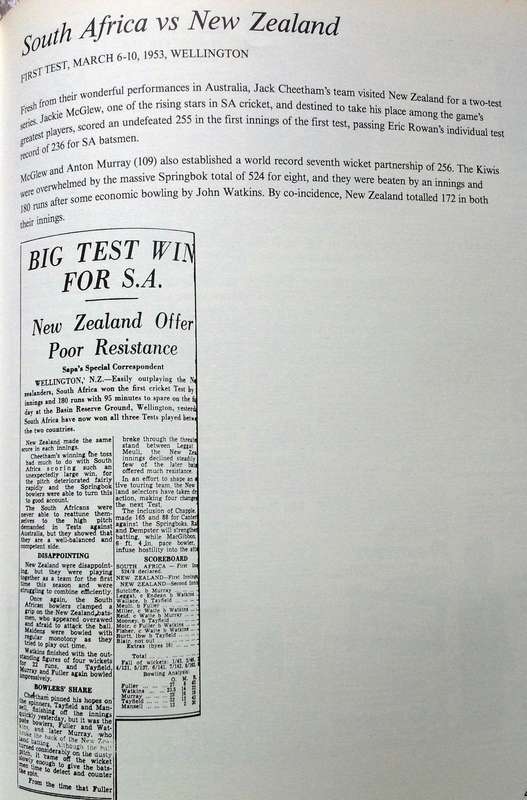 Great Springbok Cricket Tests - Chris Greyvenstein - 100 Years of Headlines