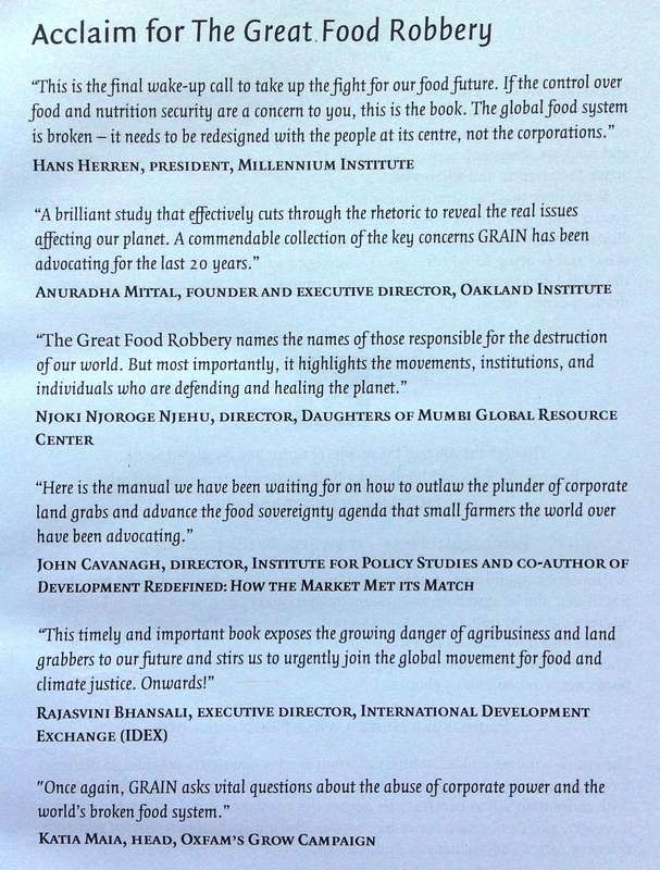 The Great Food Robbery     How corporations control food, grab land and destroy the climate