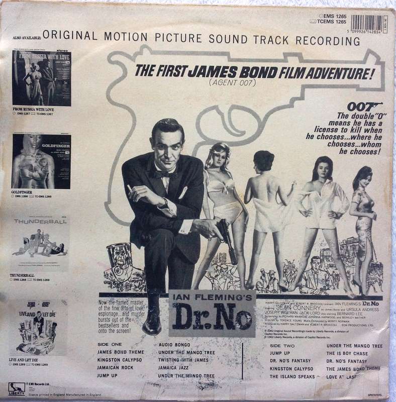 James Bond Vinyl Dr No    25th Anniversary UK Pressing Monty Norman Stereo      EMS 1265 (1987)