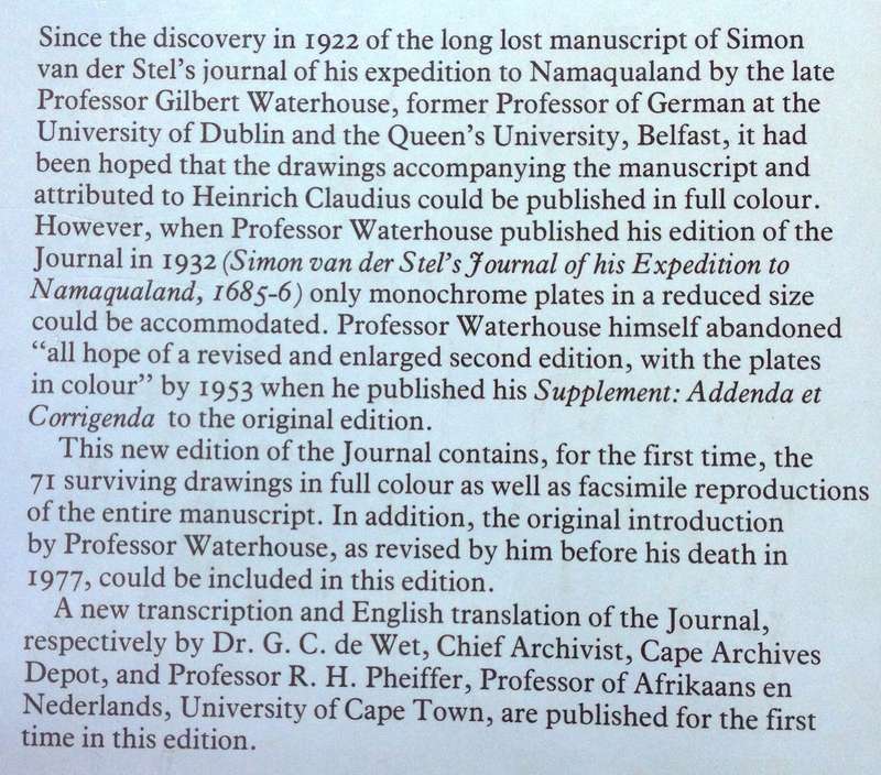 Simon van der Stel's Journey to Namaqualand 1685 - Hardcover - Large beautiful historical book