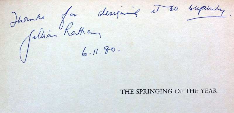 The Springing of the Year - Gillian Rattray - signed proofread copy with corrections in pencil