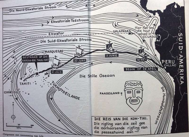 Die Kon-Tiki Ekspedisie - Thor Heyerdahl - Hardeband    Eerste Afrikaanse Uitgawe 1953