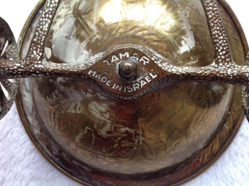 Vintage Brass Donkey Cart with Bowl - Tamar - Made in Israel