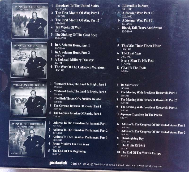 Winston Churchill - Wartime Speeches - 4 CD set
