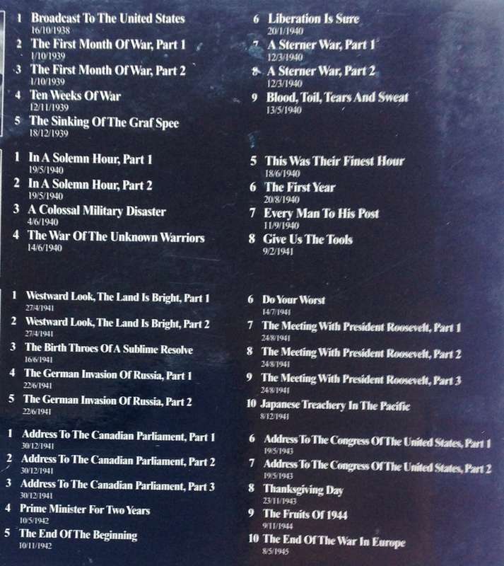 Winston Churchill - Wartime Speeches - 4 CD set