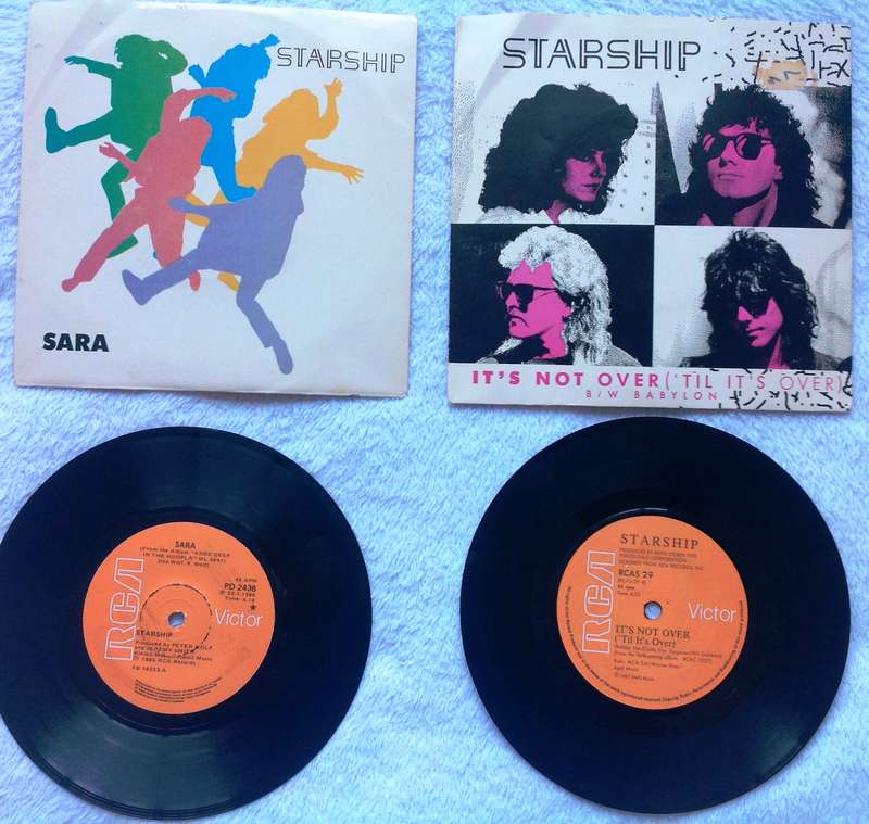 Two seven single vinyl record - 45 RPM - Starship - Sara and Its Not Over (Til its over)