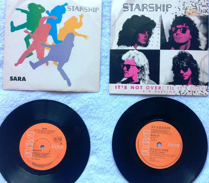 Two seven single vinyl record - 45 RPM - Starship - Sara and Its Not Over (Til its over)