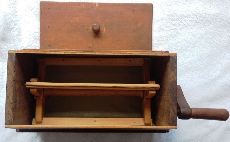 Complete Antique Wooden Hand Crank Flour Sifter