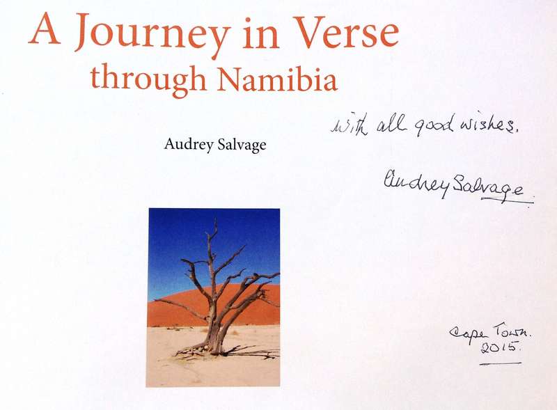 A Journey in Verse in Namibia - Audrey Salvage    Book signed by Author
