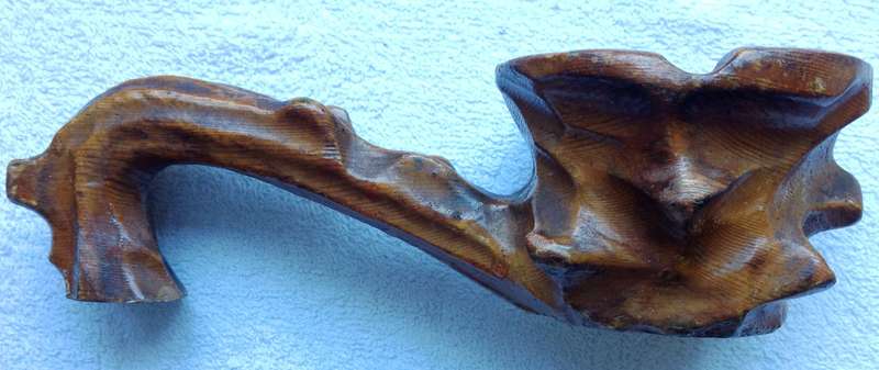 Vintage carved wooden pipe ashtray