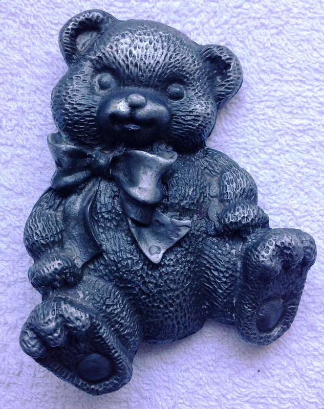 Pewter Teddy Bear on suspension bracket