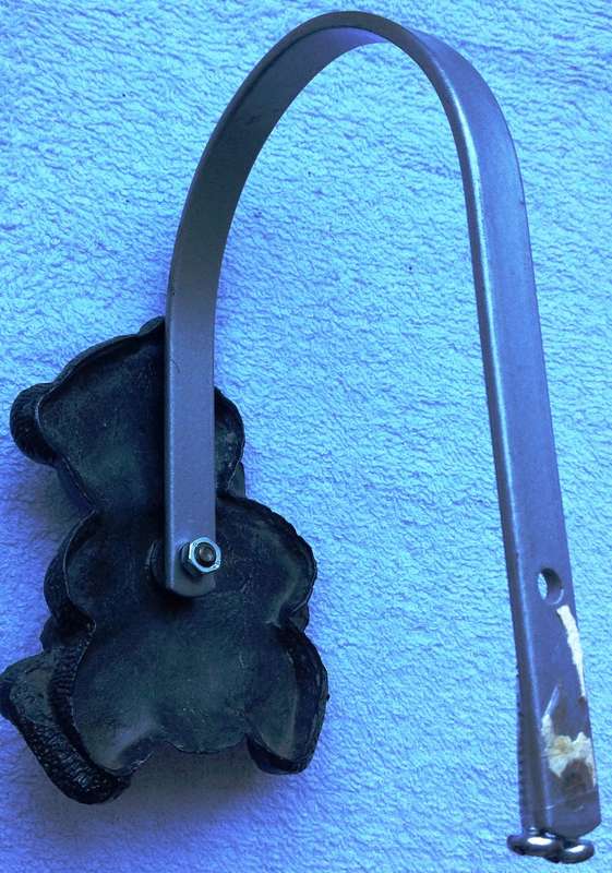 Pewter Teddy Bear on suspension bracket