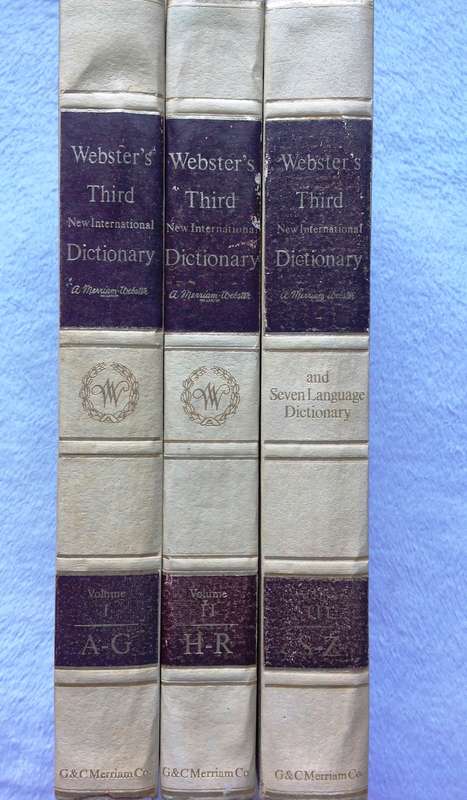 WEBSTER'S THIRD NEW INTERNATIONAL DICTIONARY - NOAH WEBSTER - COMPLETE 3 VOLUME SET