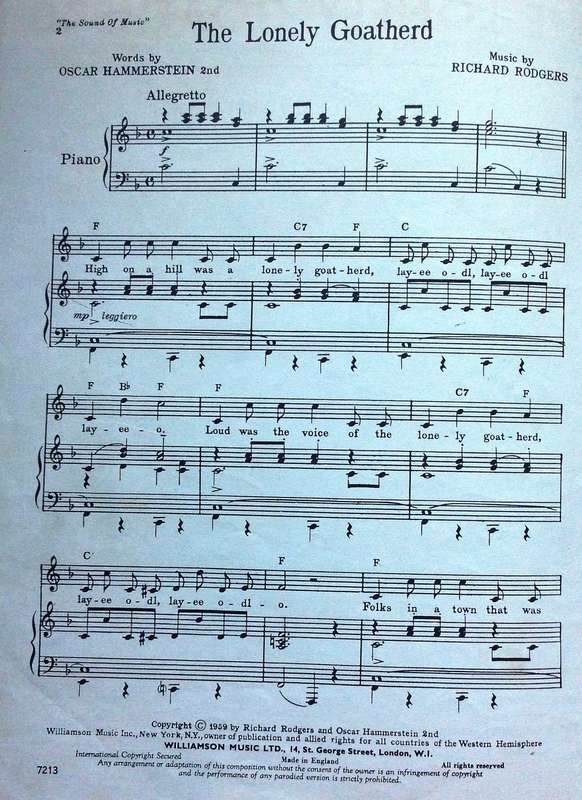 The Lonely Goatherd - Sheet Music from The Sound of Music - 1959