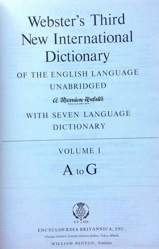 WEBSTER'S THIRD NEW INTERNATIONAL DICTIONARY - NOAH WEBSTER - COMPLETE 3 VOLUME SET