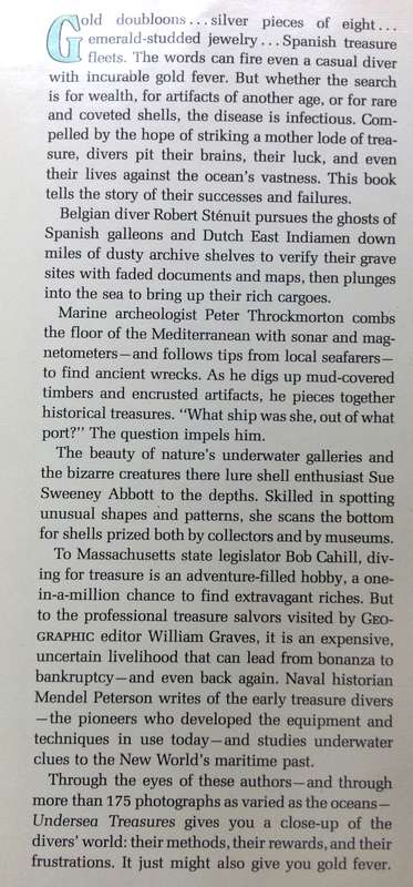 Undersea Treasures-S S Abbott, R Cahill, W Graves, M Peterson, R Stenuit, P Throckmorton-Hardcover
