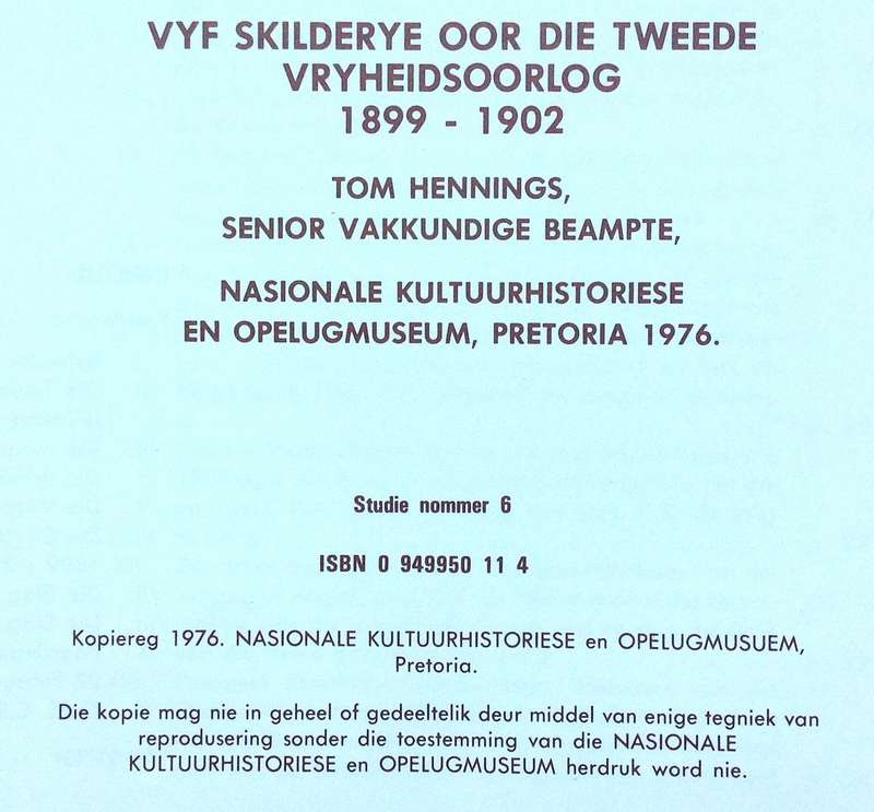Vyf Skilderye oor die Tweede Vryheidsoorlog 1899 - 1902 - Tom Hennings - Hardeband