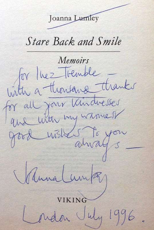 Stare Back and Smile - Joanna Lumley Memoirs - Hardcover    Book signed by Ms Joanna Lumley