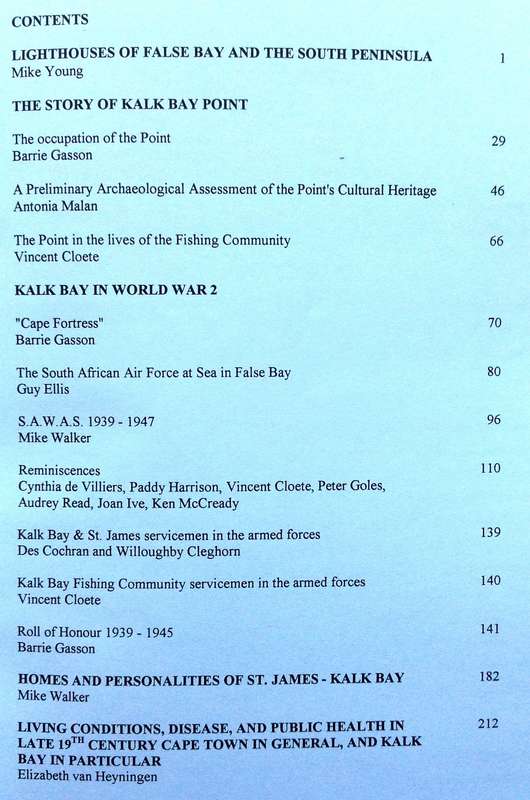 Kalk Bay Historical Association - Bulletin Number 6 - March 2002 - Compiled and Edited Barrie Gasson