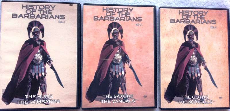 Three DVDs - History of the Barbarians - Volumes 1 and 2 and 3 - complete set