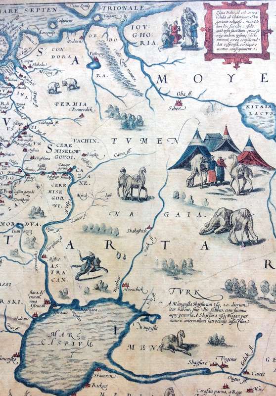 Vintage map of Russia, based upon Anthony Jenkinsons original rare map of Russia drawn 1562