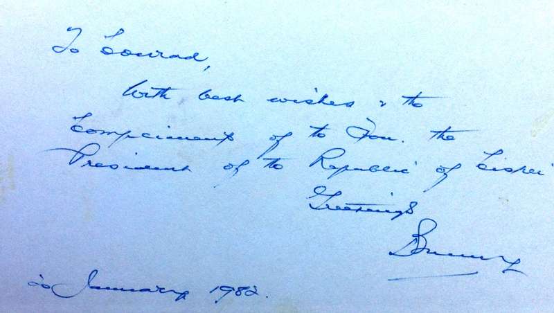 The Republic of Ciskei-A Nation in Transition   Book signed by President of Ciskei, Dr L L W  Sebe
