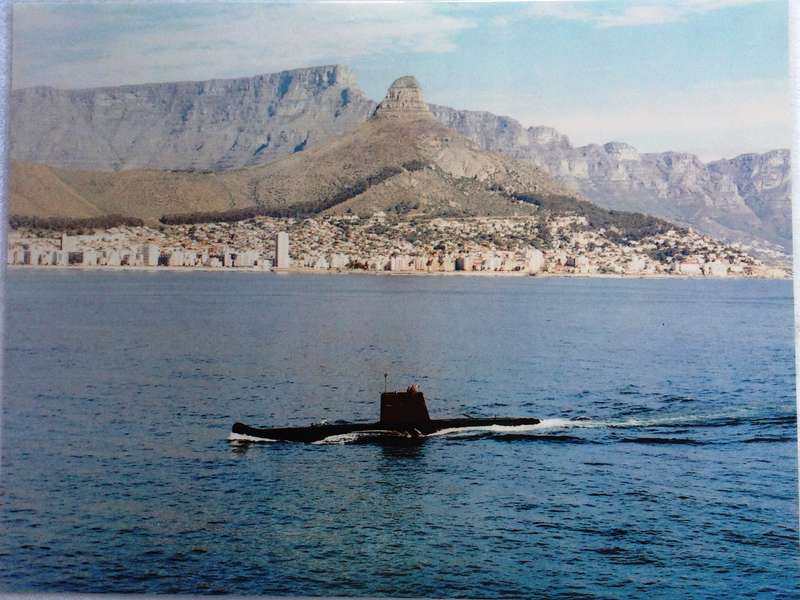 Eight laminated prints of Daphne Class Submarine SAS Johanna van der Merwe (S99)