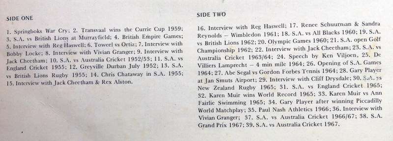 25 Years of SA Sporting Highlights 1950 - 1975 - Double Set Long Playing Records