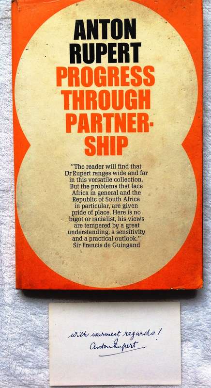 Progress through Partnership - Anton Rupert - Hardcover - Signed