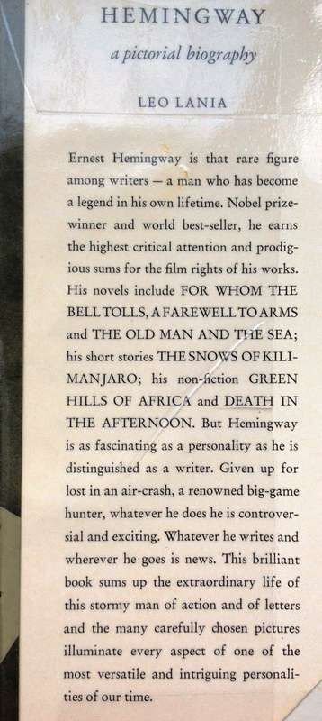 Hemingway - a pictorial biography - Leo Lania - Hardcover